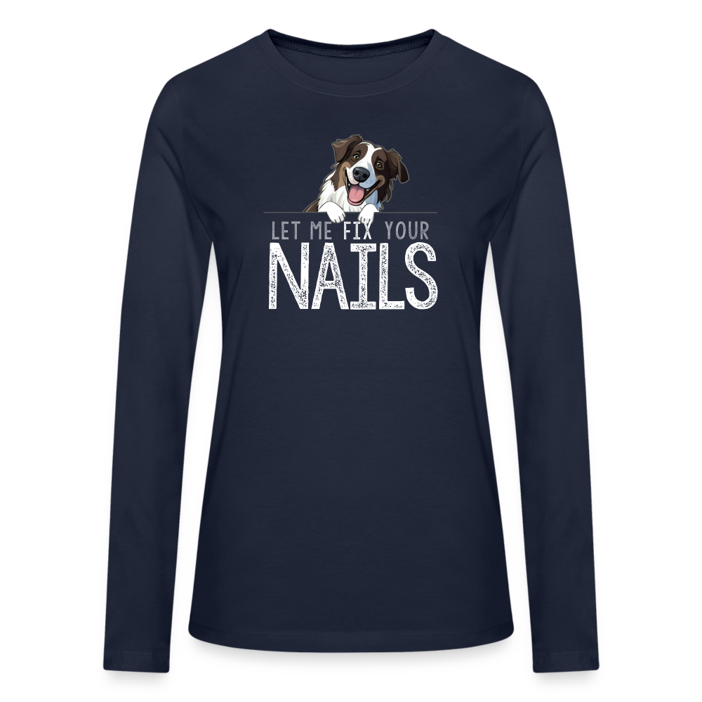 Bella + Canvas Women's Long Sleeve T-Shirt - navy