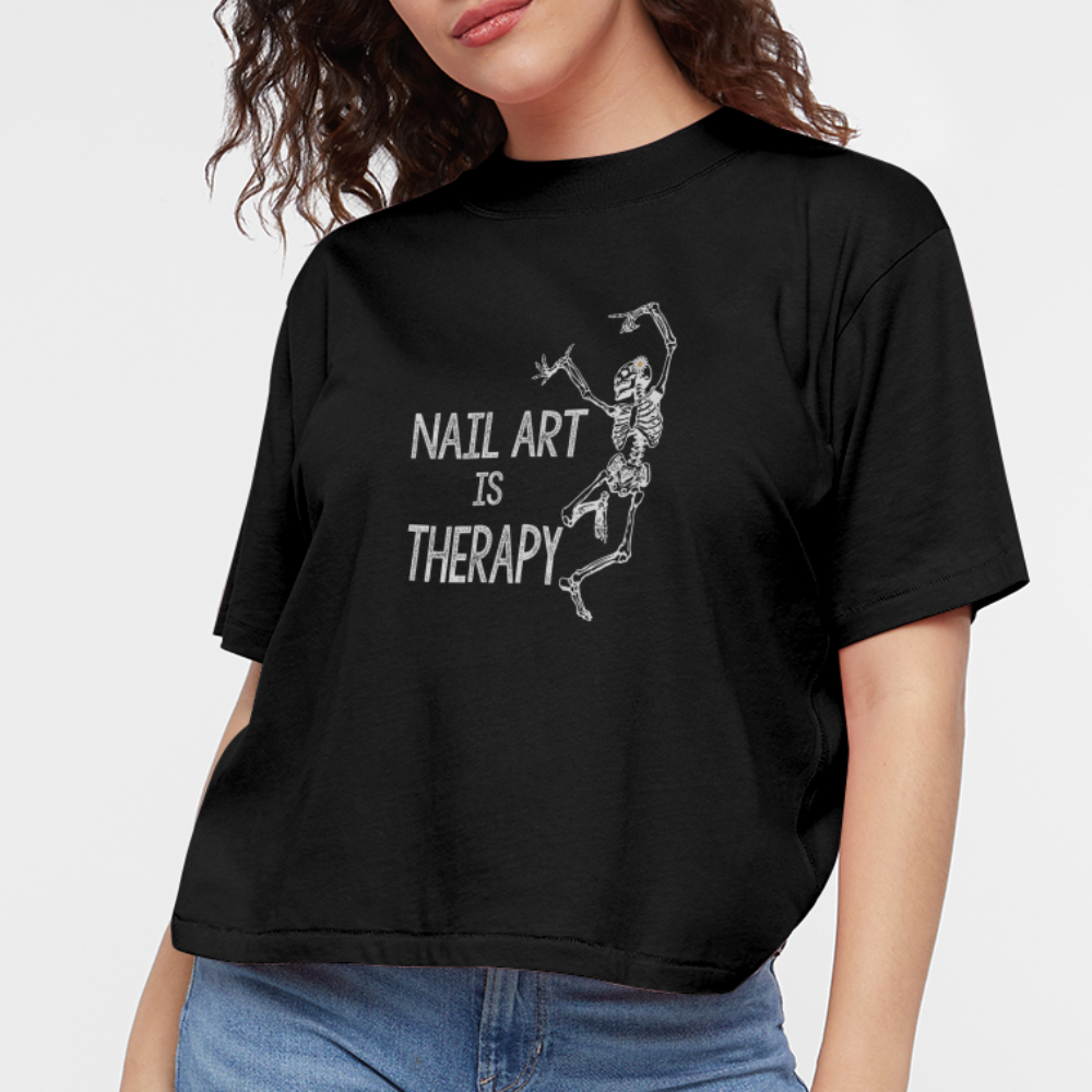 Nail Art is Therapy Boxy T - black