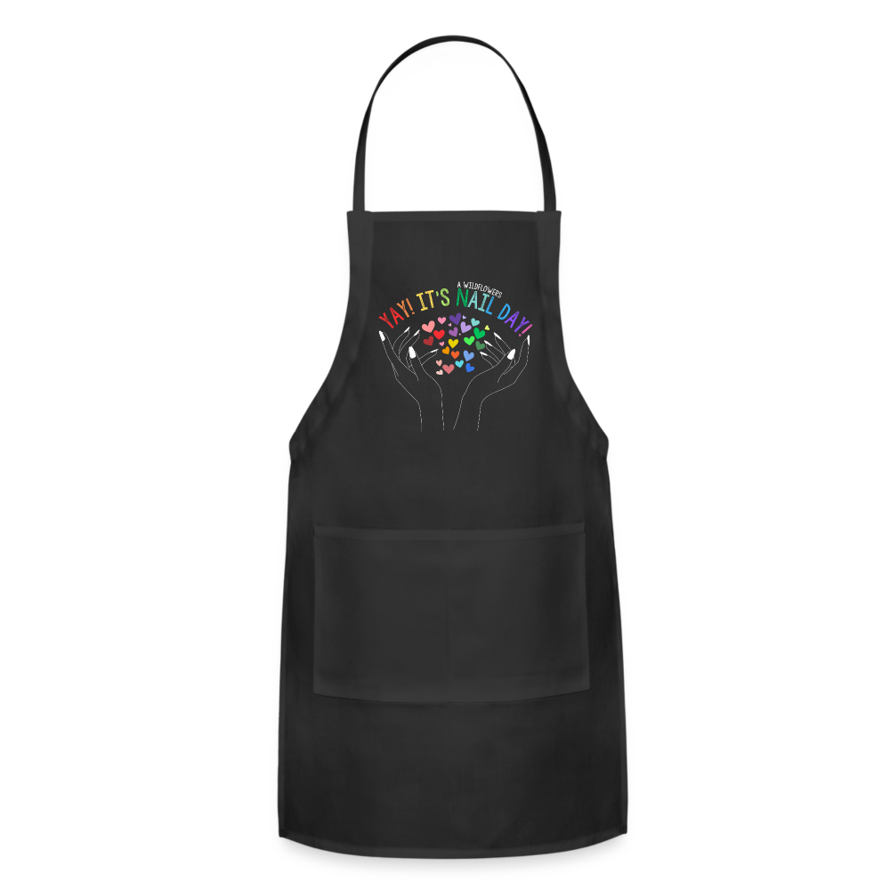YAY! It's NAIL DAY Apron - black