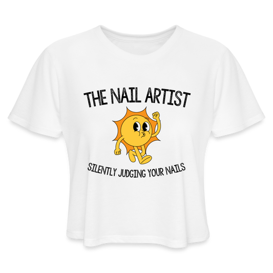 The Nail Artist - Silent Judge Cropped T - white