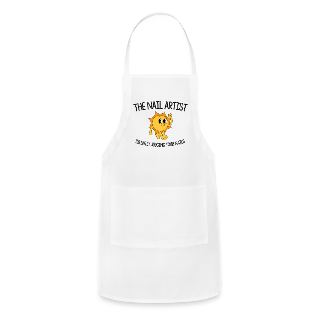 The Nail Artist - Silently Judging APRON - white