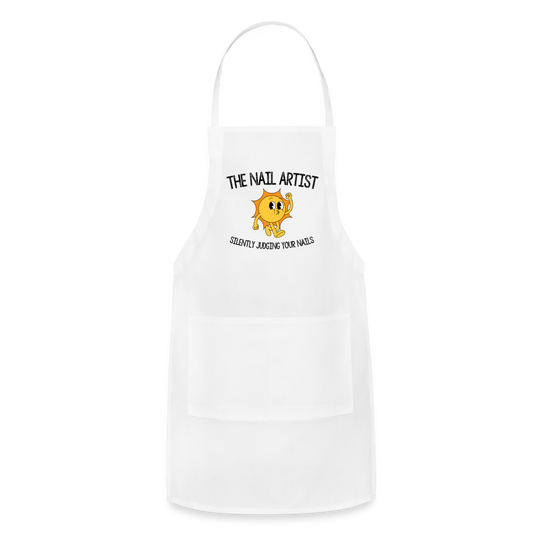 The Nail Artist - Silently Judging APRON - white