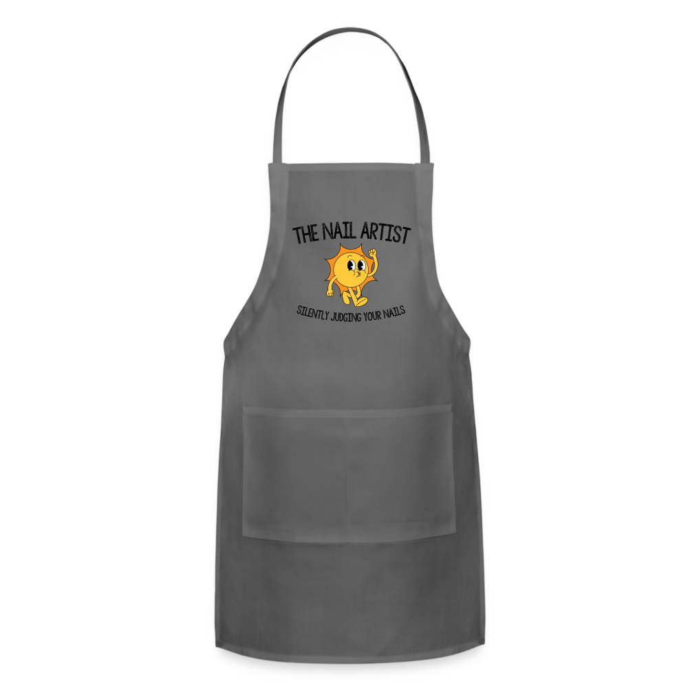 The Nail Artist - Silently Judging APRON - charcoal
