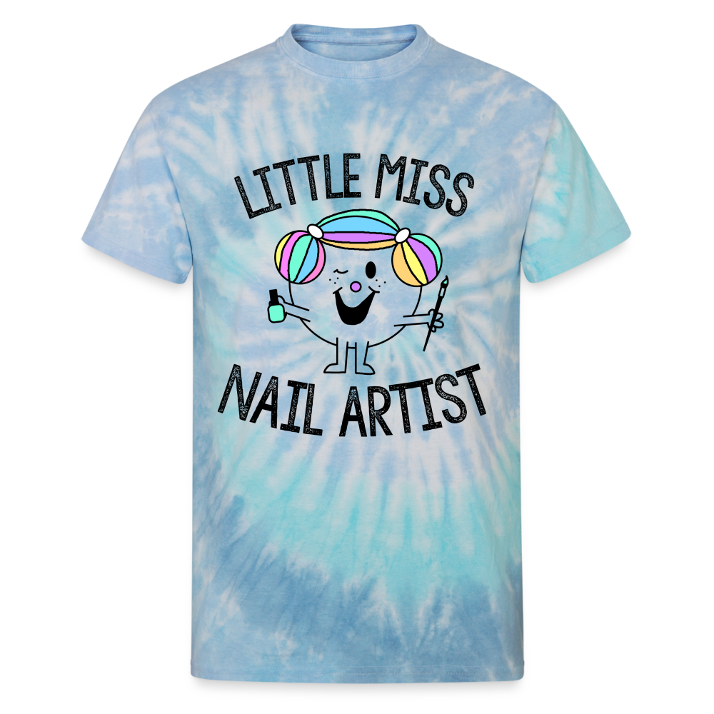 Little Miss Nail Artist Tie Dye T-Shirt - blue lagoon