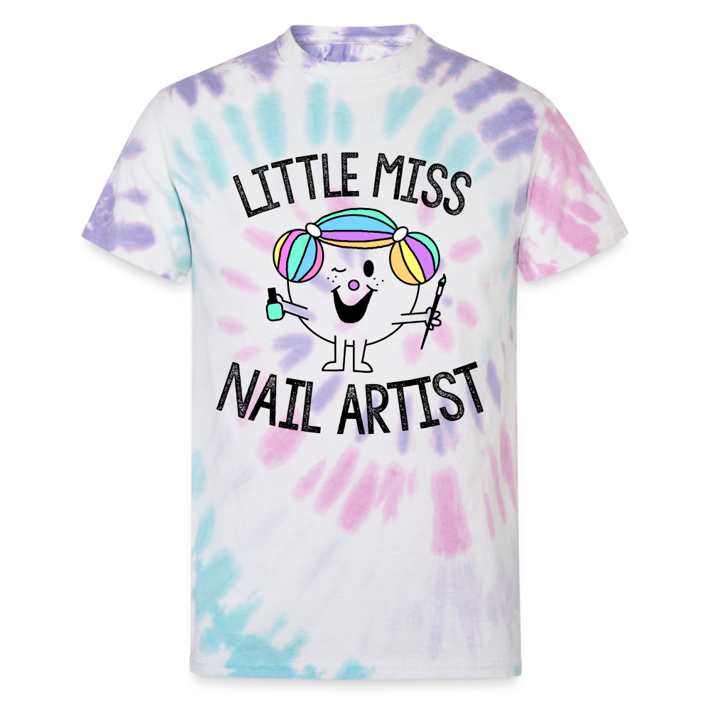 Little Miss Nail Artist Tie Dye T-Shirt - Pastel Spiral