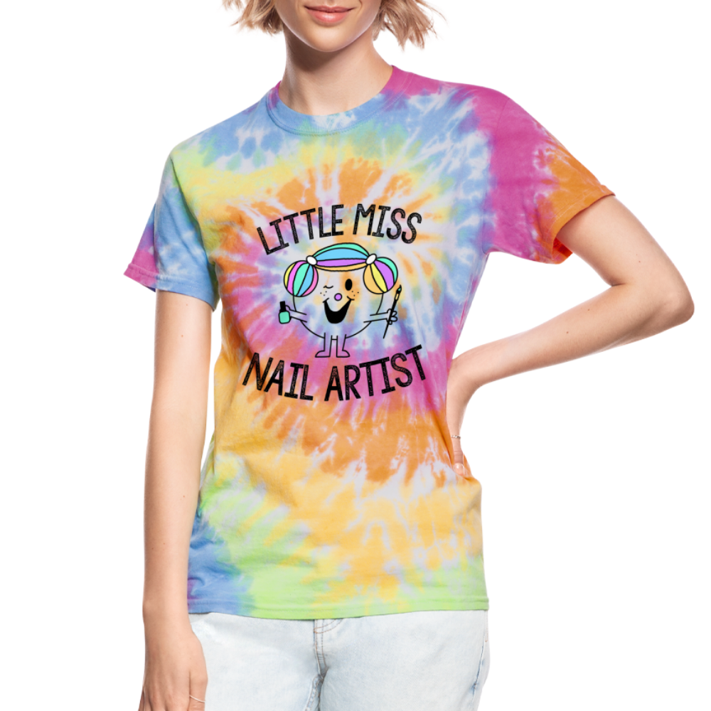 Little Miss Nail Artist Tie Dye T-Shirt - rainbow