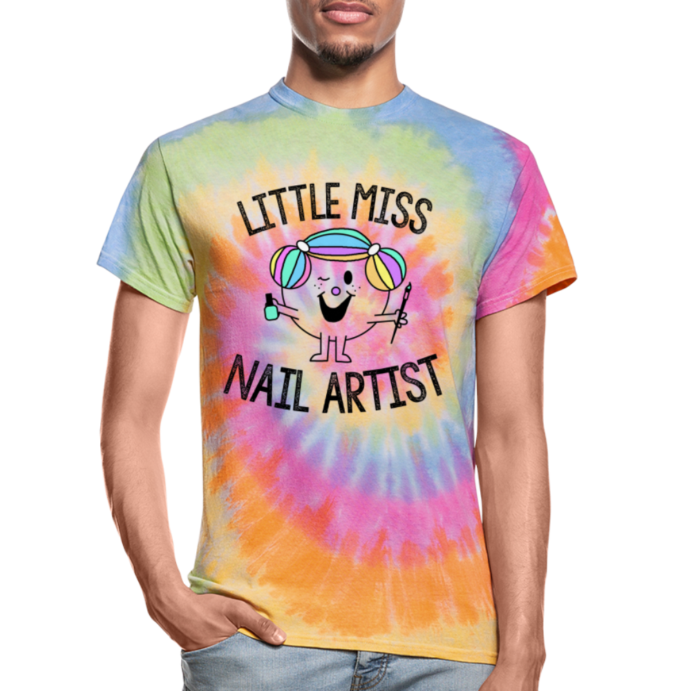 Little Miss Nail Artist Tie Dye T-Shirt - rainbow