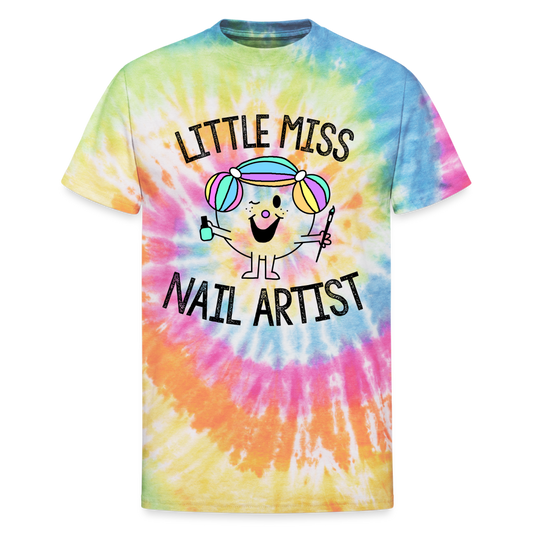 Little Miss Nail Artist Tie Dye T-Shirt - rainbow