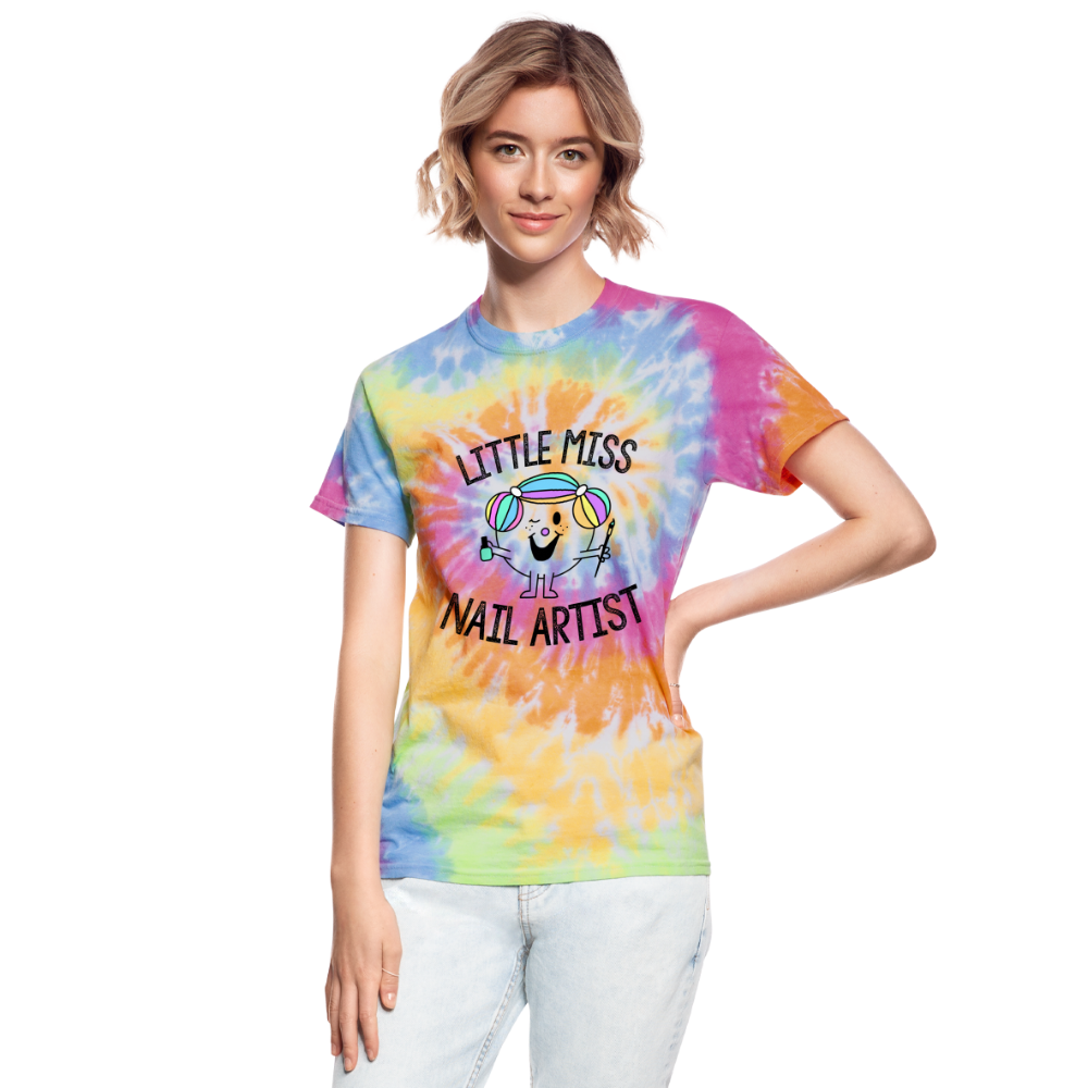 Little Miss Nail Artist Tie Dye T-Shirt - rainbow