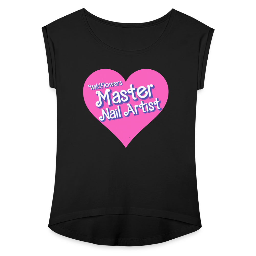 Wildflowers Master Artist Roll Cuff T-Shirt - black