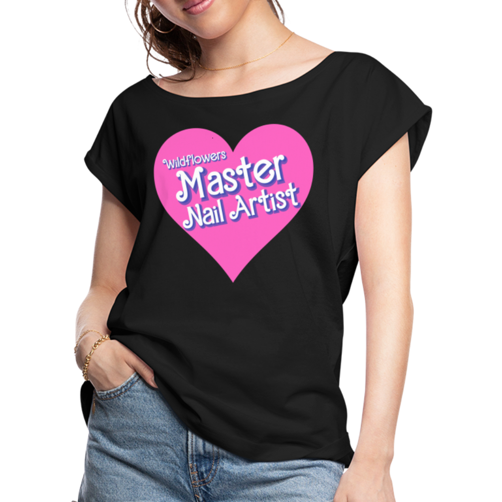 Wildflowers Master Artist Roll Cuff T-Shirt - black