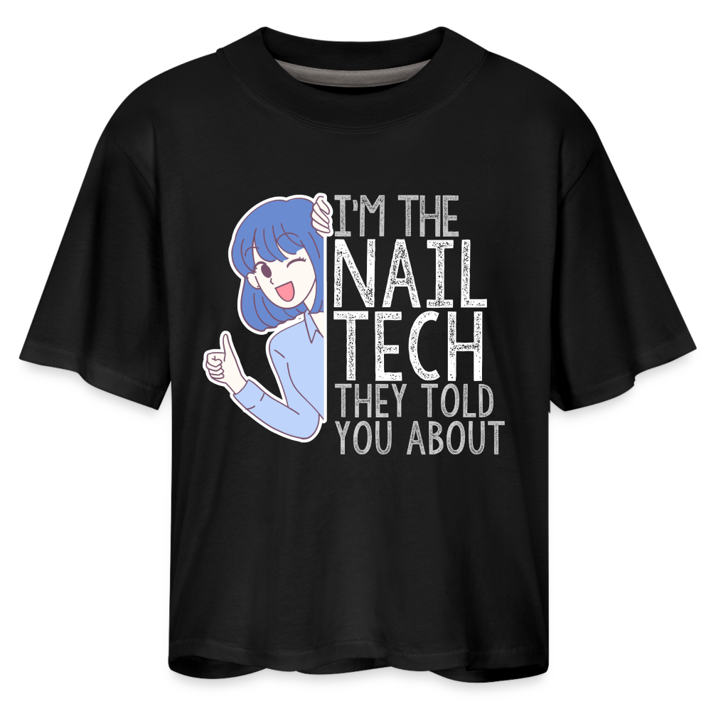 Anime - I'm the Nail Tech Women's Boxy Tee - black
