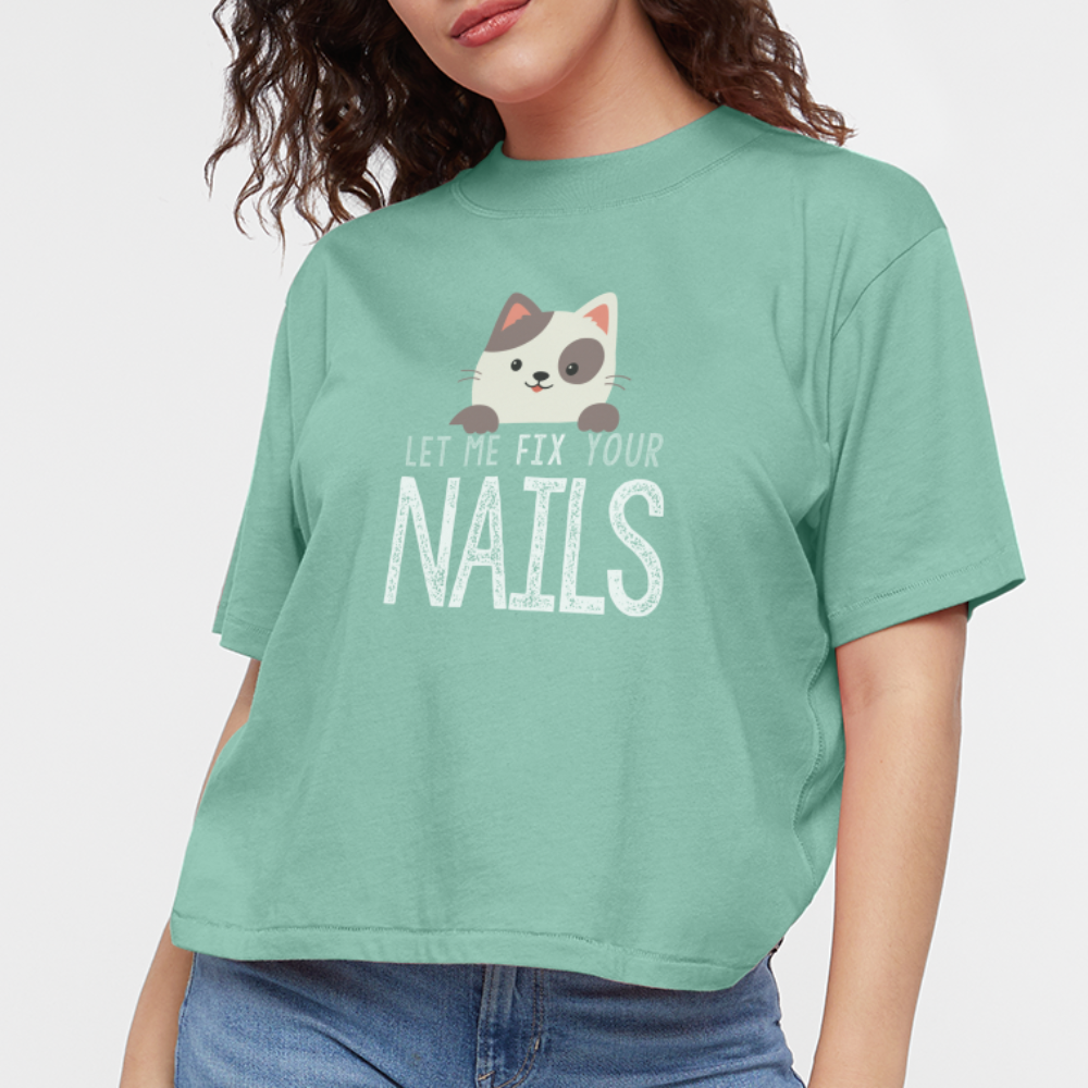 Let Me Fix Your Nails Women's Boxy Tee - saltwater
