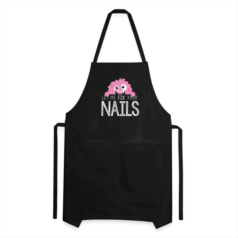 Let Me FIX Your NAILS Perfectionist Monster Adjustable Apron - black