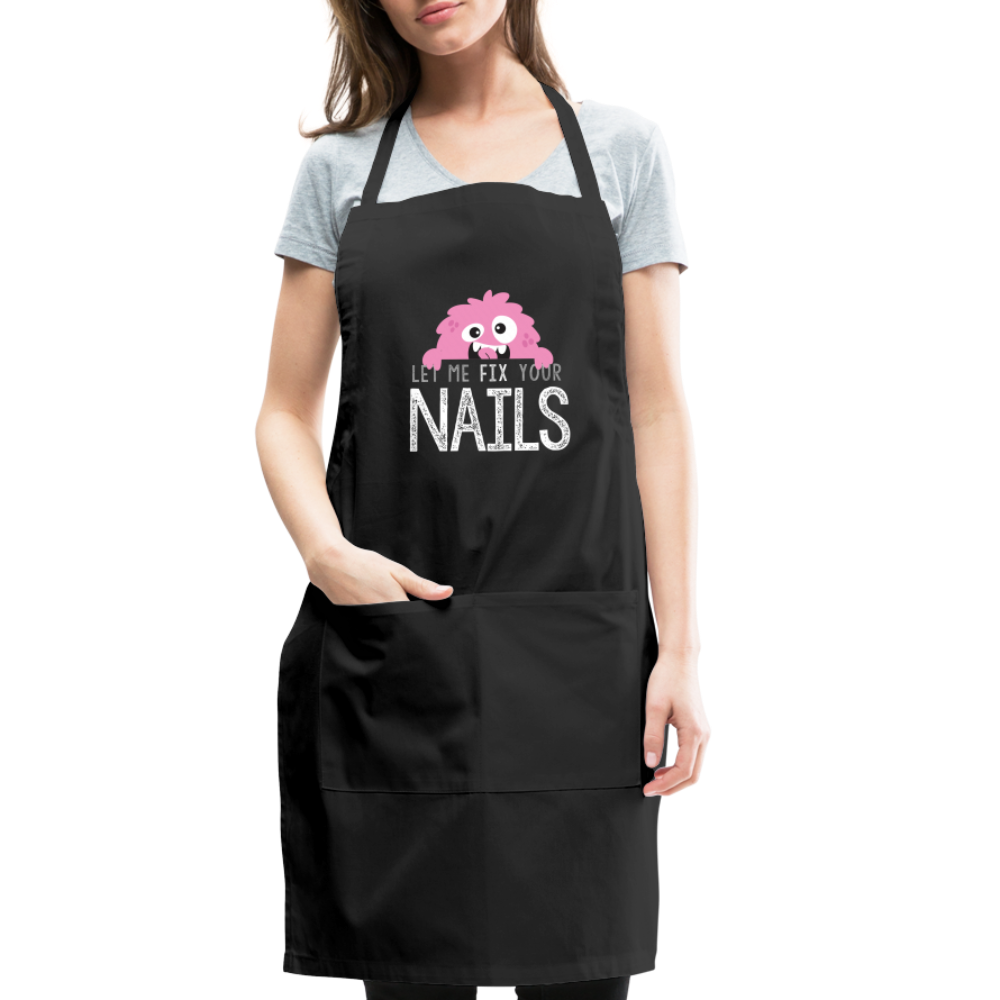 Let Me FIX Your NAILS Perfectionist Monster Adjustable Apron - black
