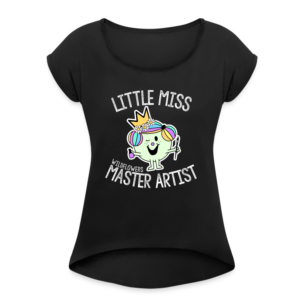 Wildflowers Master Artist Women's Roll Cuff T-Shirt - black