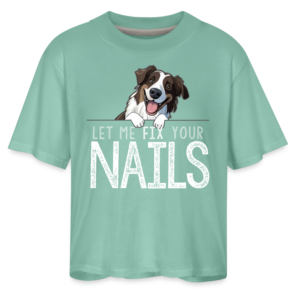Shepherd Let Me Fix Your Nails Women's Boxy Tee - saltwater