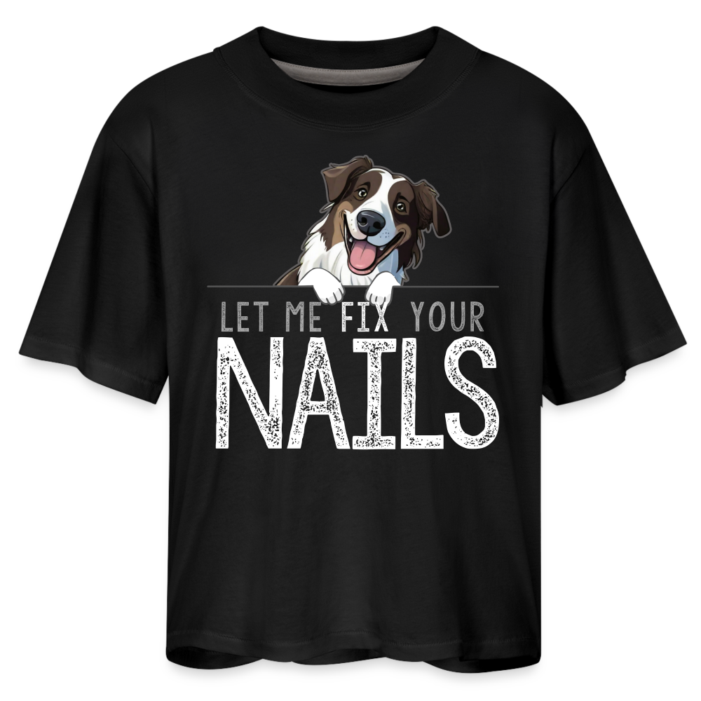 Shepherd Let Me Fix Your Nails Women's Boxy Tee - black