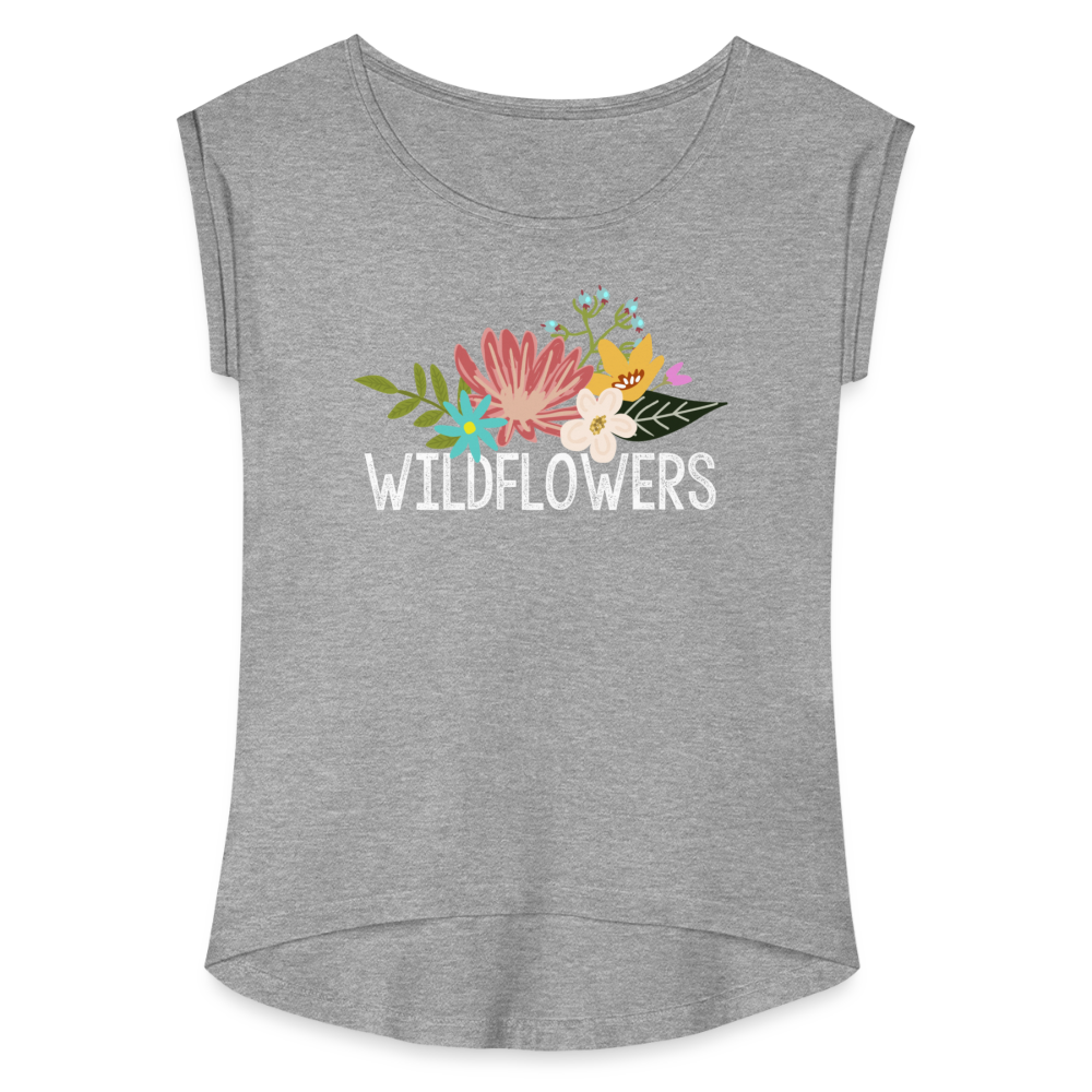 Women's Roll Cuff T-Shirt - heather gray