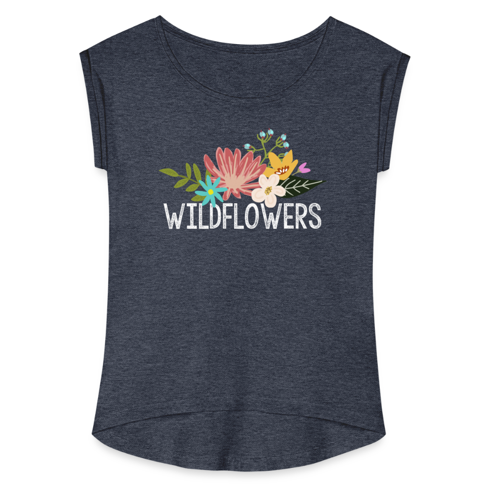 Women's Roll Cuff T-Shirt - navy heather