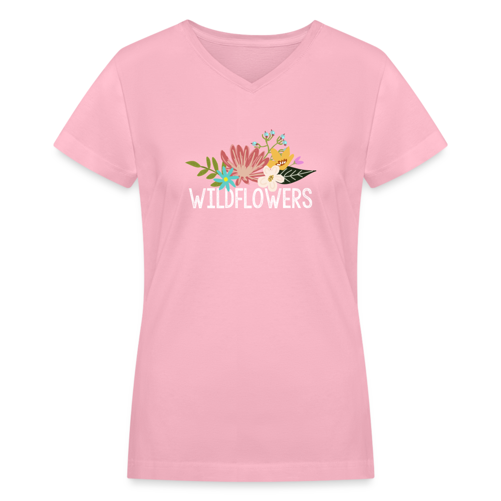 Wildflowers Women's V-Neck T-Shirt - pink
