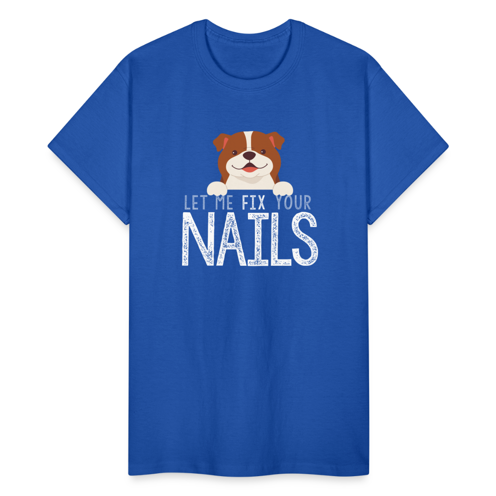 Puppy Let Me Fix Your Nails Gildan Ultra Cotton T-Shirt - royal blue