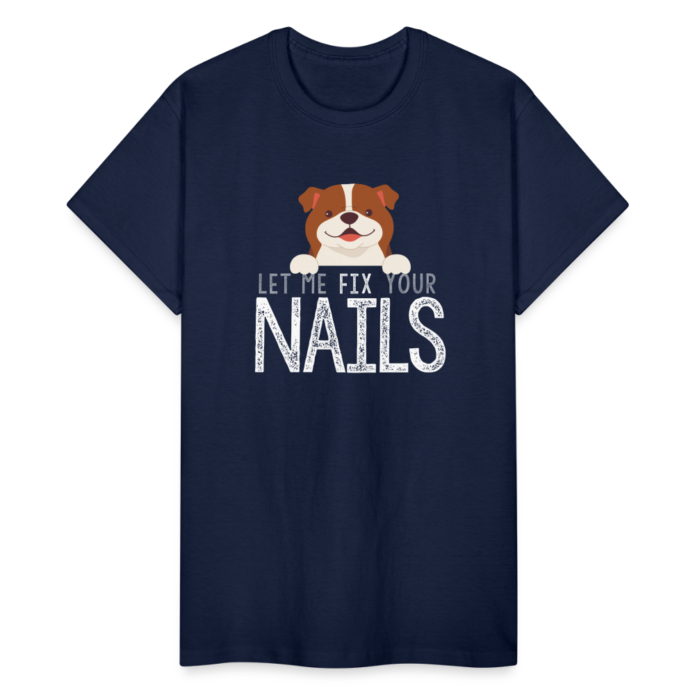 Puppy Let Me Fix Your Nails Gildan Ultra Cotton T-Shirt - navy