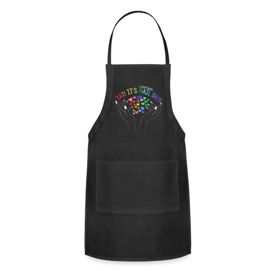 YAY!  It's NAIL DAY Apron - black