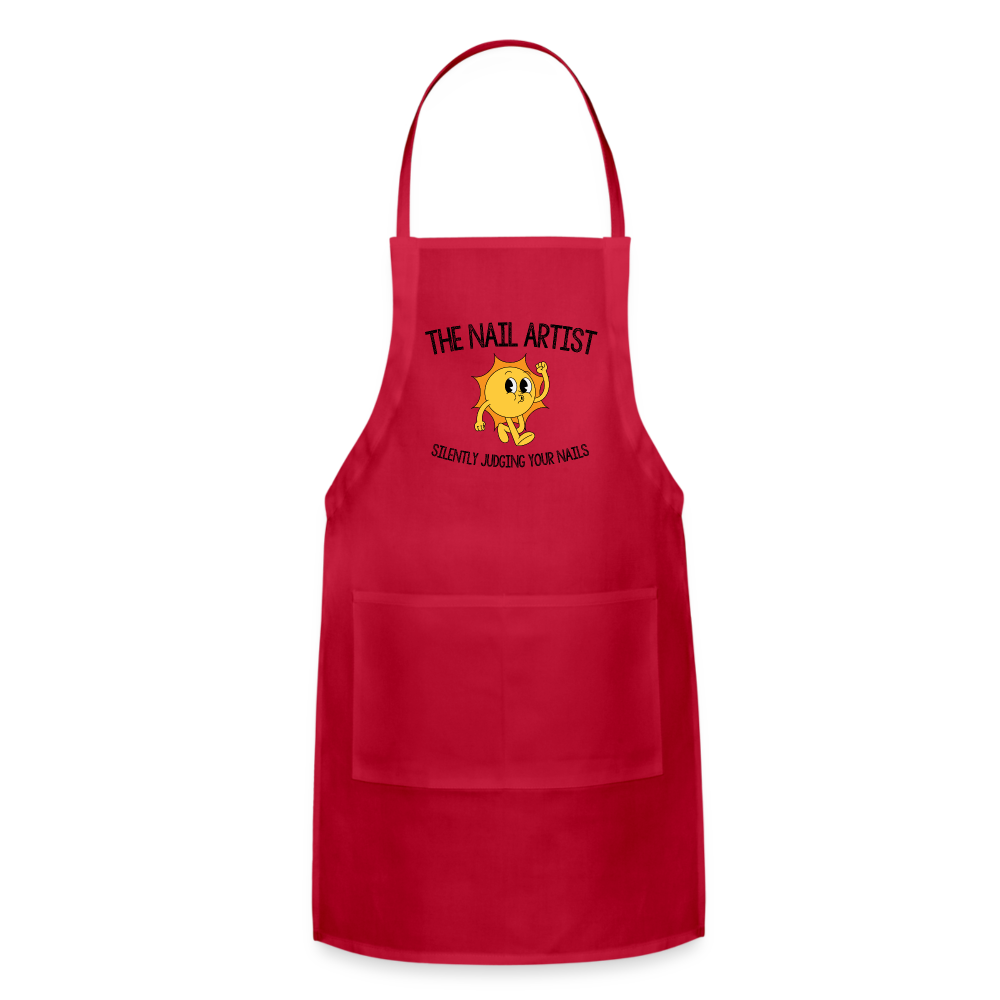 The Nail Artist - Silently Judging APRON - red