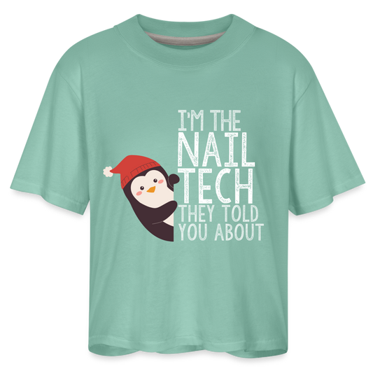 Penguin - I'm the Nail Tech Women's Boxy Tee - saltwater