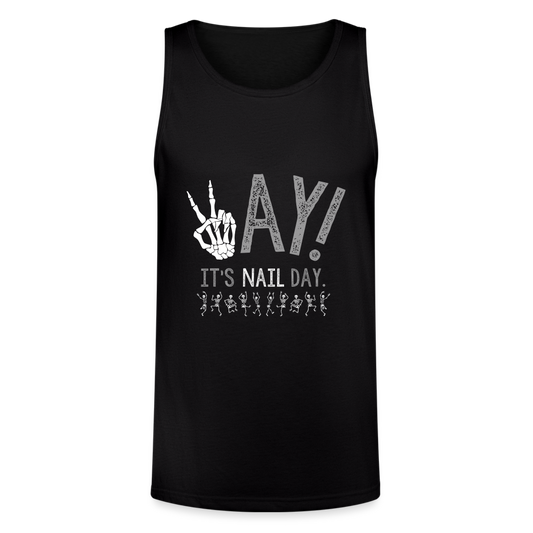 YAY! It's Nail Day. Unisex Tri-Blend Organic Tank - black