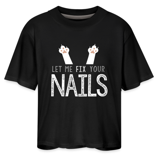 Kitty Claws - Let me Fix Your Nails Women's Boxy Tee - black