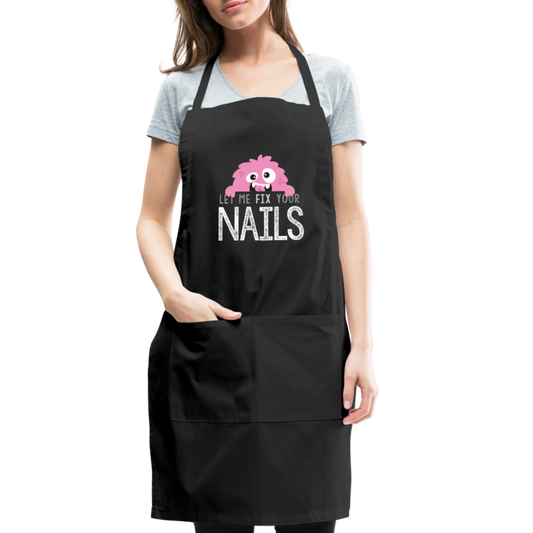 Let Me FIX Your NAILS Perfectionist Monster Adjustable Apron - black