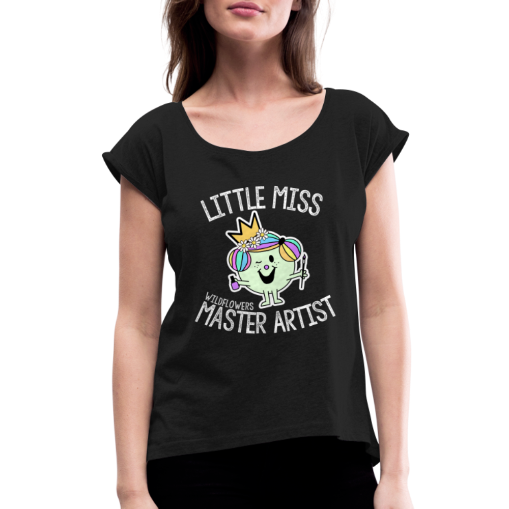 Wildflowers Master Artist Women's Roll Cuff T-Shirt - black